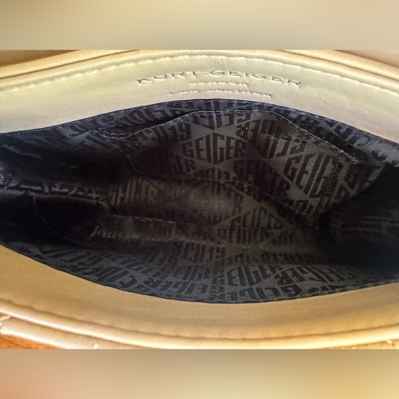 Kurt Geiger Tan “Brixton” Mini Quilted Leather Crossbody Bag Excellent Condition - Picture 7 of 8